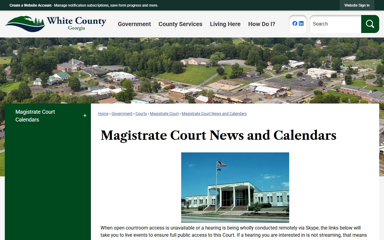 White County court dockets Magistrate Court calendars