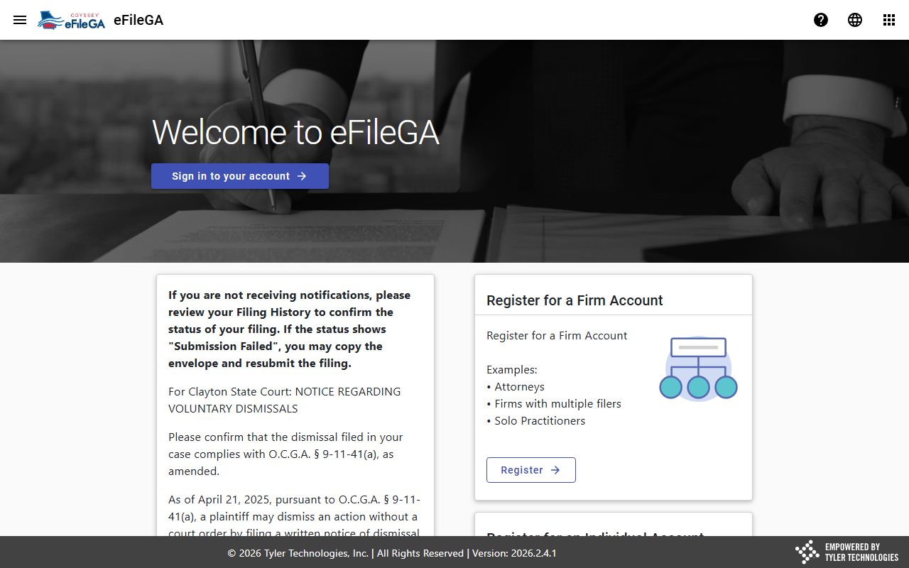 White County court records eFileGA filing portal