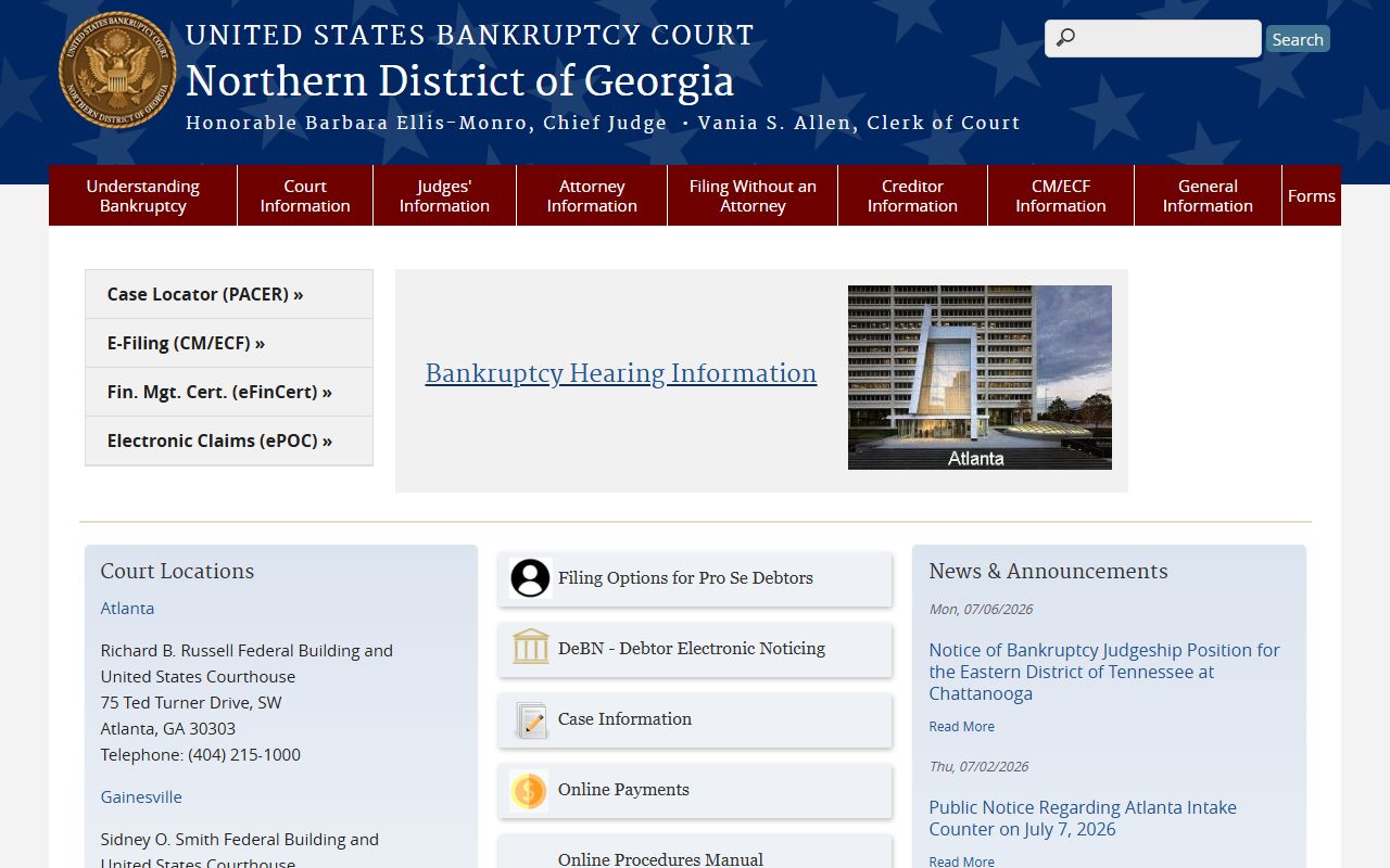White County criminal court records Northern District bankruptcy court distinction