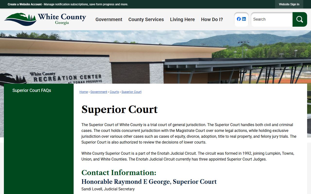 White County Superior Court records page