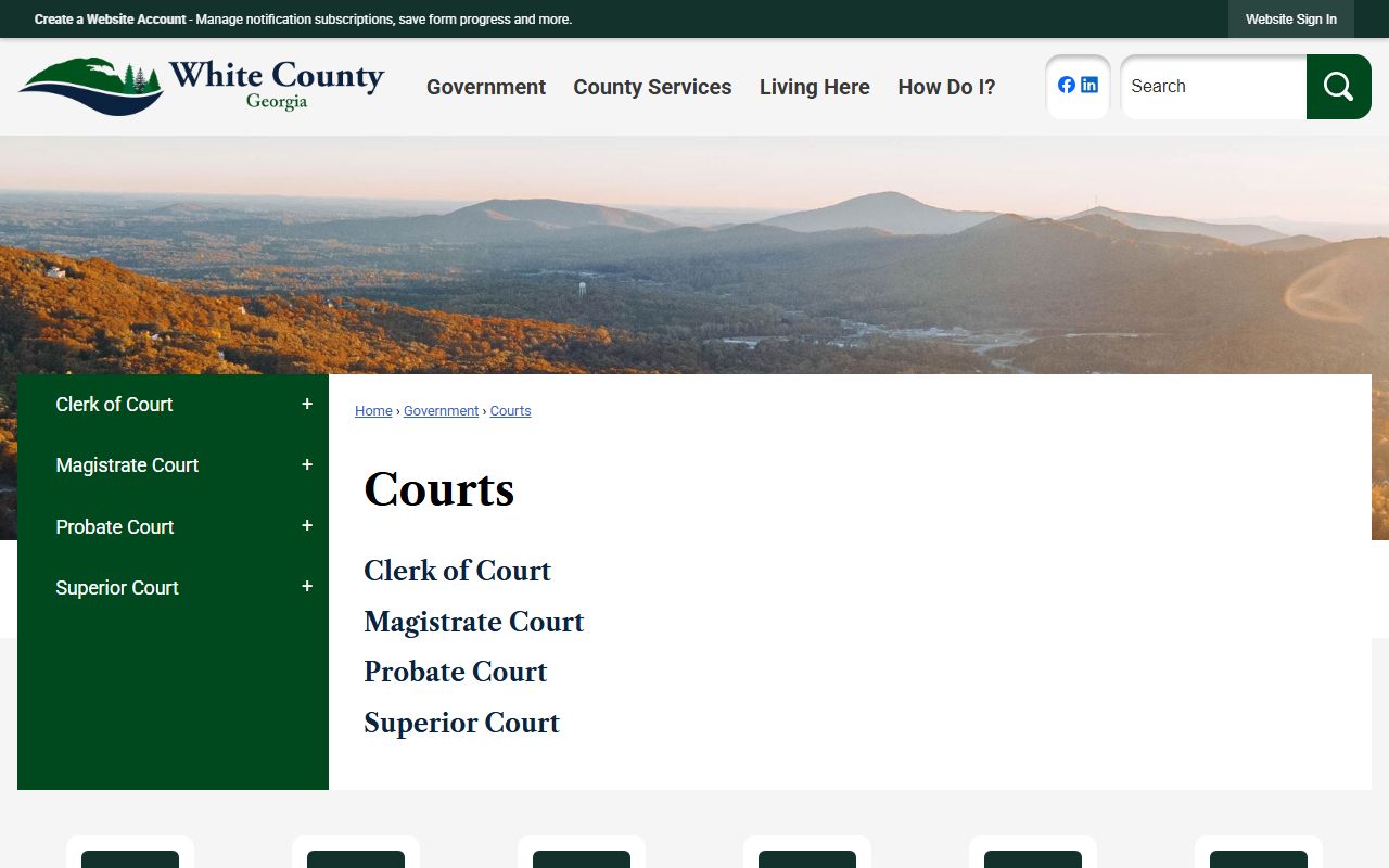 White County court records courts landing page