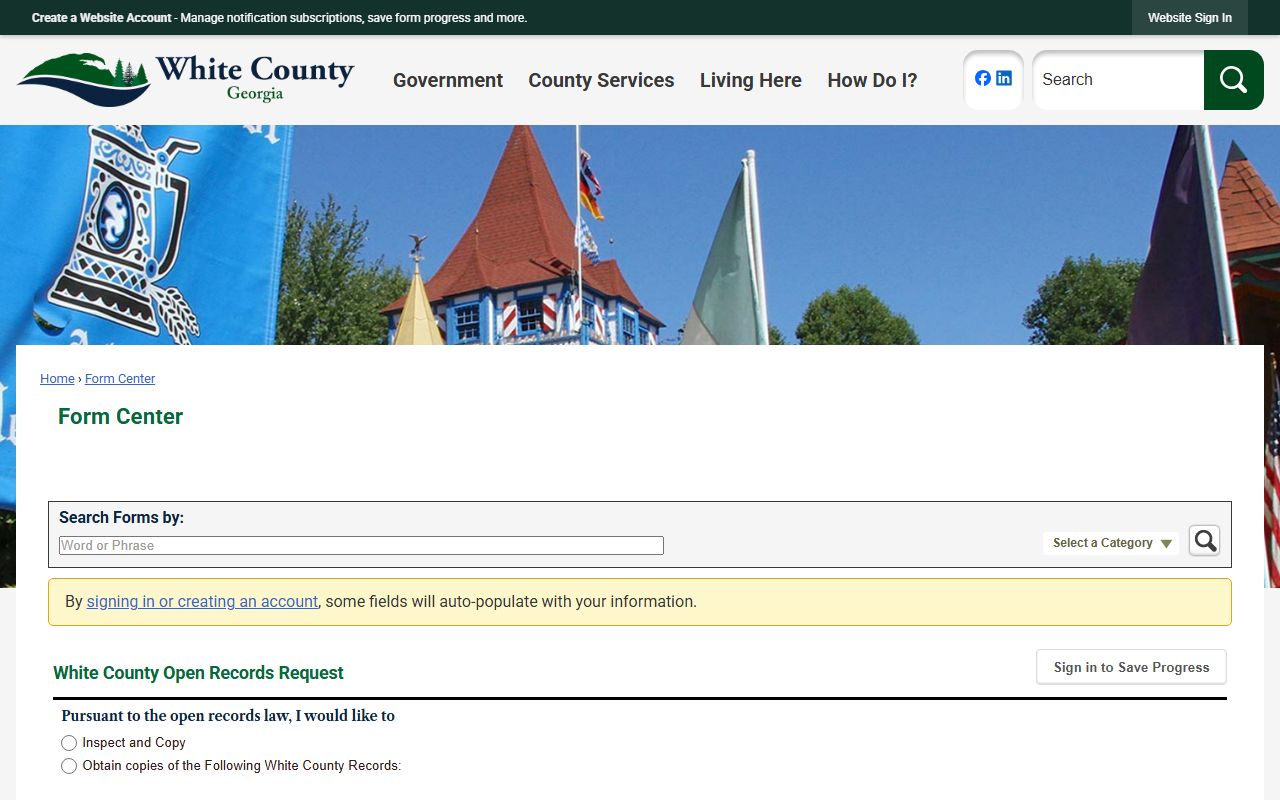 White County court records open records web form