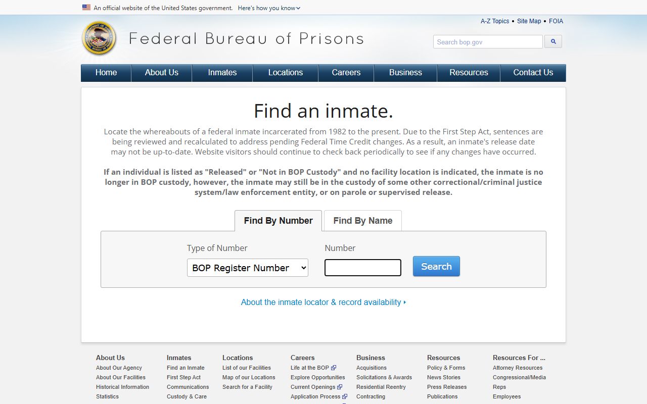 White County inmate records Federal Bureau of Prisons inmate locator