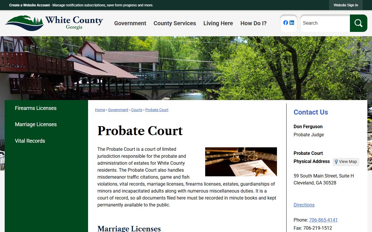 White County probate records Probate Court page