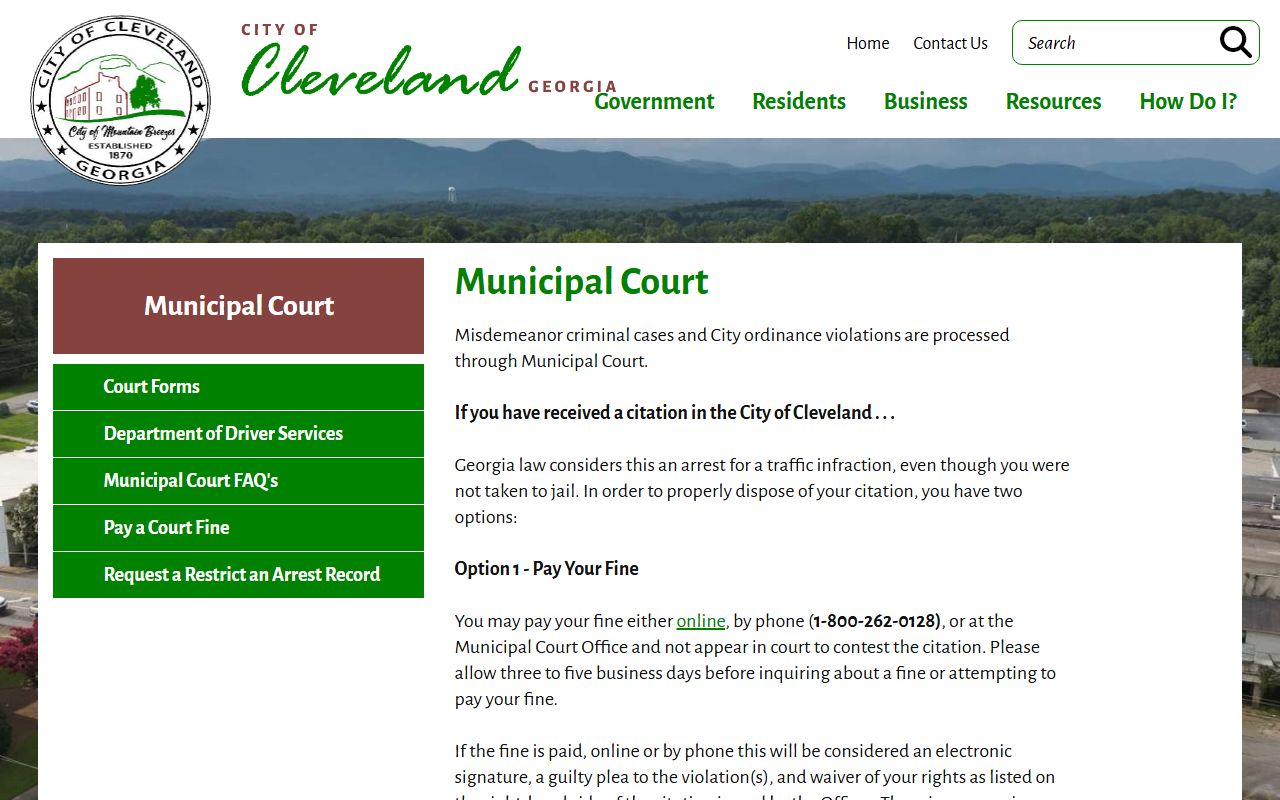 White County warrant records Cleveland Municipal Court bench warrant warning
